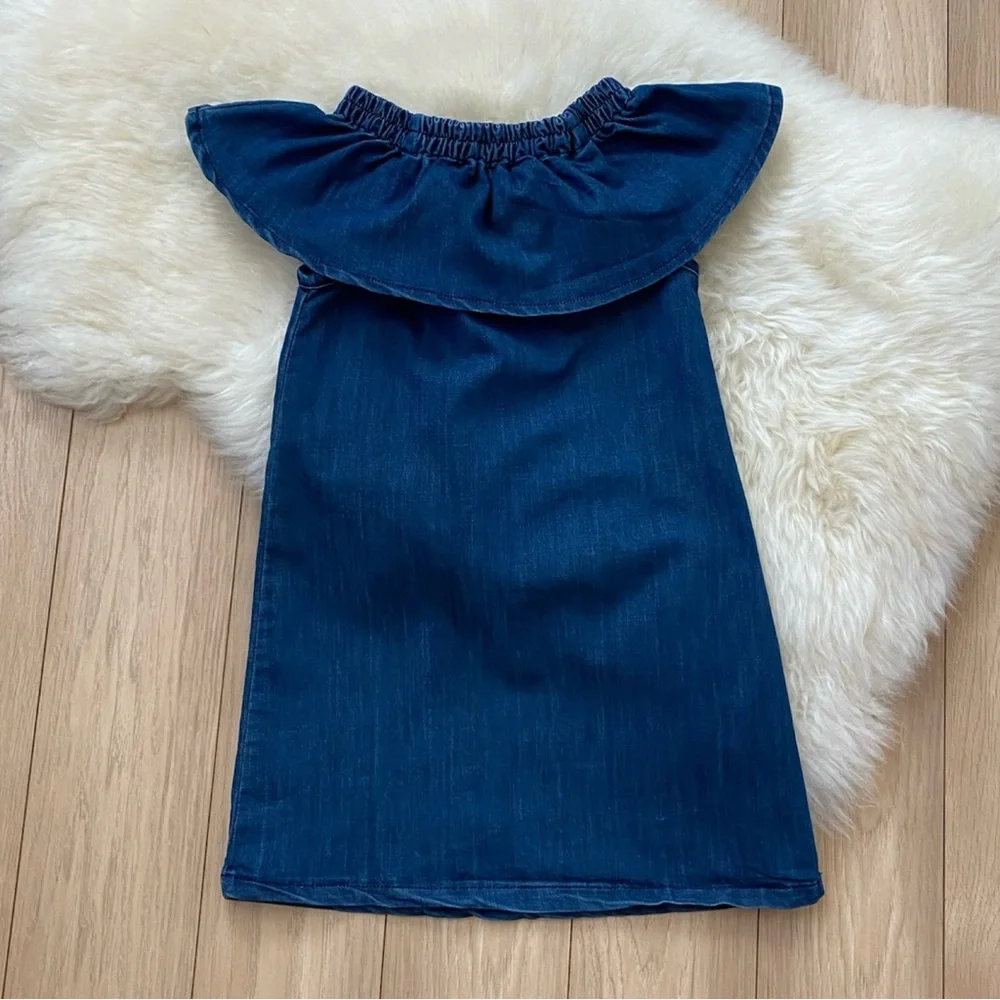 Hudson, off-shoulder girls denim dress, size 6